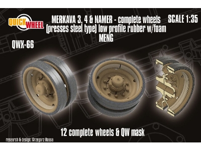Merkava 3 And 4 / Namer - Corrected Road Wheels (Pressed Steel) (For Meng Kits) - image 1