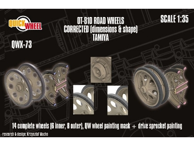 Ot-810 - Corrected Road Wheels (For Tamiya Kits) - image 1
