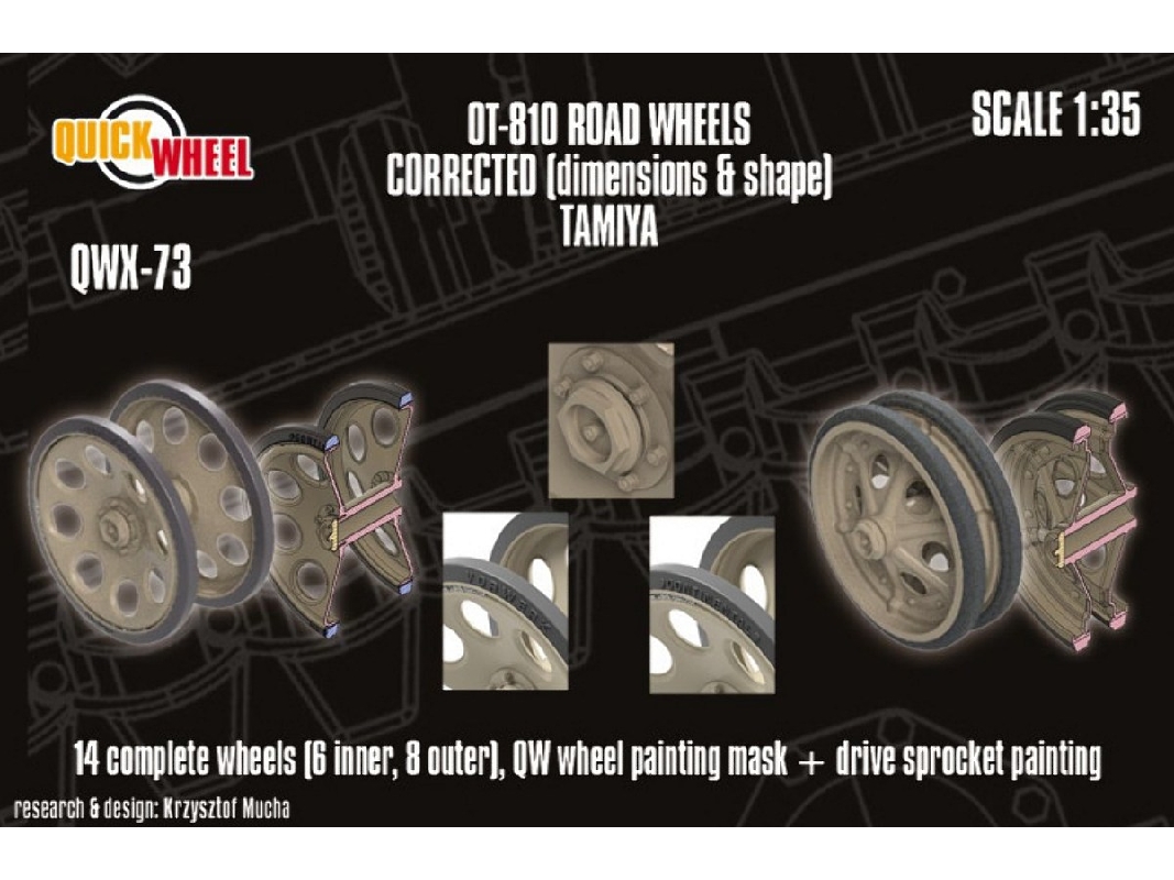 Ot-810 - Corrected Road Wheels (For Tamiya Kits) - image 1