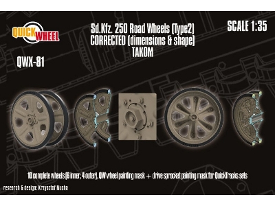 Sd.Kfz. 250 - Corrected Road Wheels (Type 2) (For Takom Kits) - image 1