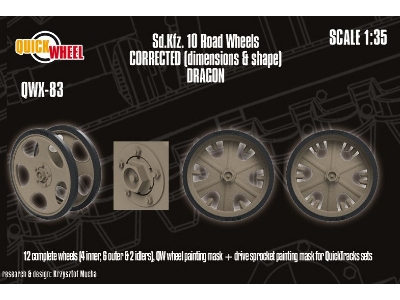 Sd.Kfz. 10 - Corrected Road Wheels (For Dragon Kits) - image 1