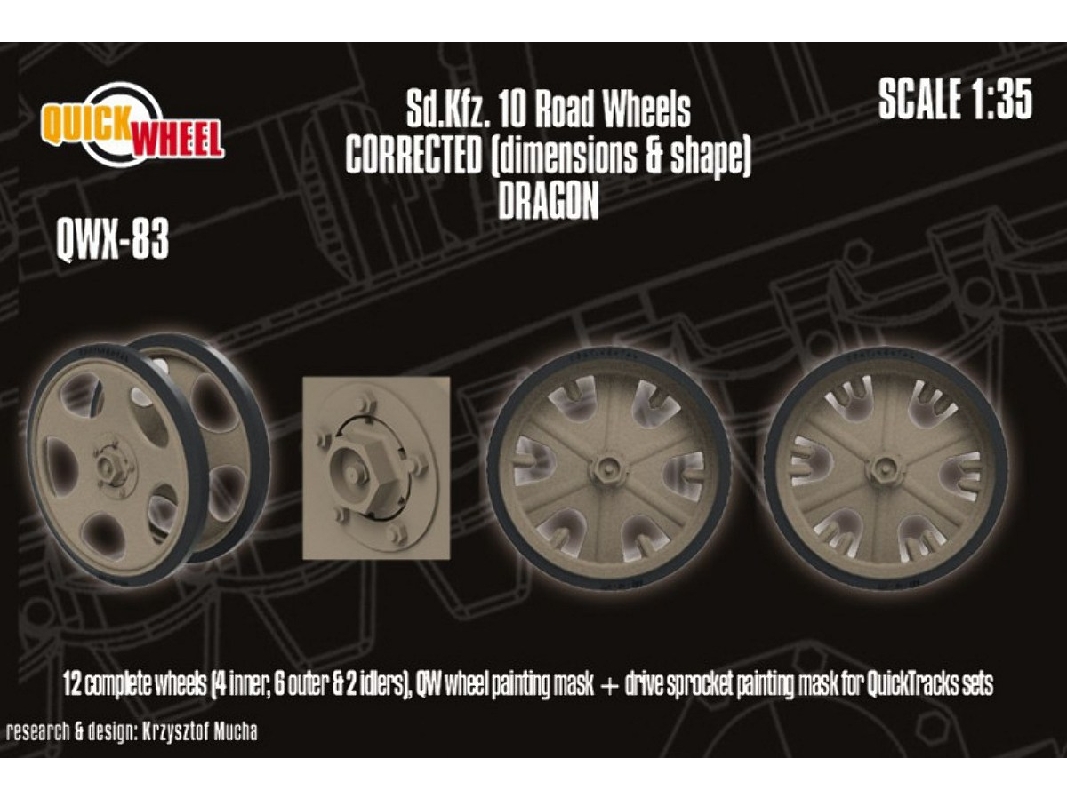 Sd.Kfz. 10 - Corrected Road Wheels (For Dragon Kits) - image 1