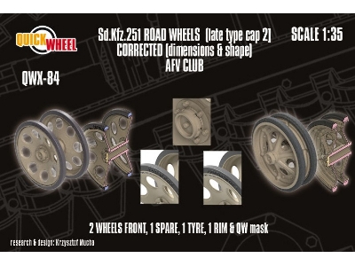 Sd.Kfz. 251 - Corrected Road Wheels (For Afv Club Kits) - image 1