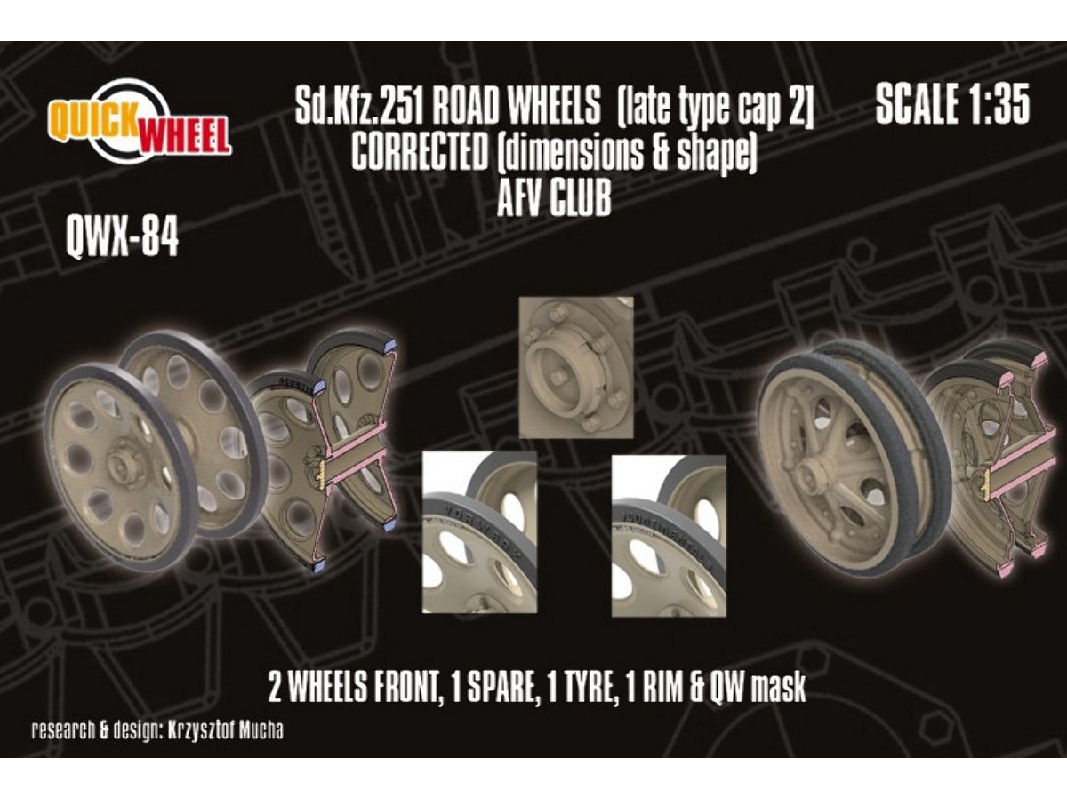 Sd.Kfz. 251 - Corrected Road Wheels (For Afv Club Kits) - image 1