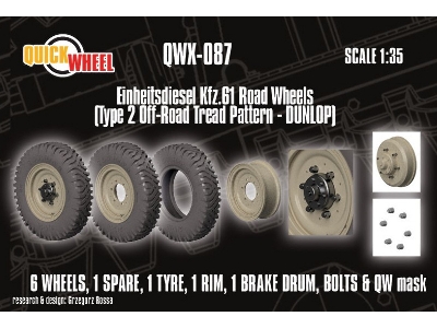 Einheitsdiesel Kfz. 61 - Road Wheels (Type 2 Off-road Tread Pattern Dunlop) - image 1