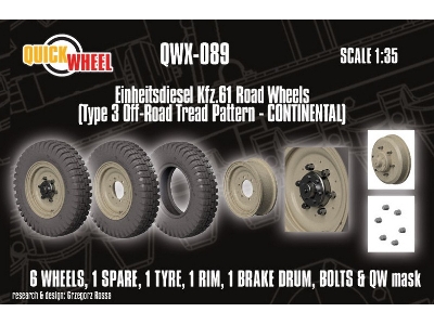  einheitsdiesel Kfz. 61 - Road Wheels (Type 3 Off-road Tread Pattern Continental) - image 1