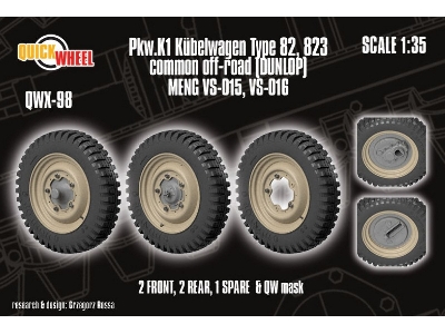Pkw. K1 Kubelwagen Type 82 - 823 Common Off-road (Dunlop / For Meng Kits) - image 1