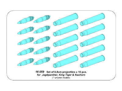 Set of 8,8cm projectiles x 10 pcs. for  Jagdpanther, King Tiger & Nashorn - image 7