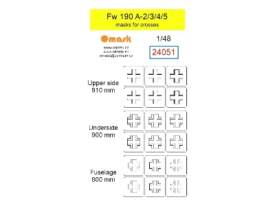 Focke Wulf Fw-190 A-2 / A-3 / A-4 / A-5 - Masks For Crosses - image 1