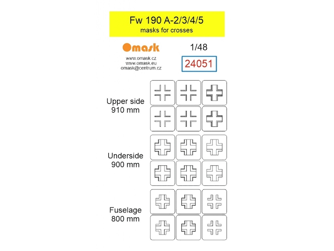 Focke Wulf Fw-190 A-2 / A-3 / A-4 / A-5 - Masks For Crosses - image 1