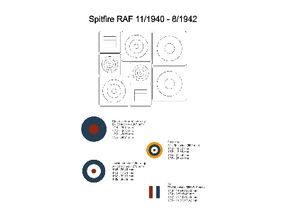 Supermarine Spitfire - Raf Early Masks For Insignias (November 1940 - August 1942) - image 2
