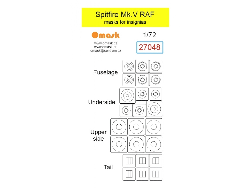 Supermarine Spitfire Mk.V - Raf Masks For Insignias - image 1