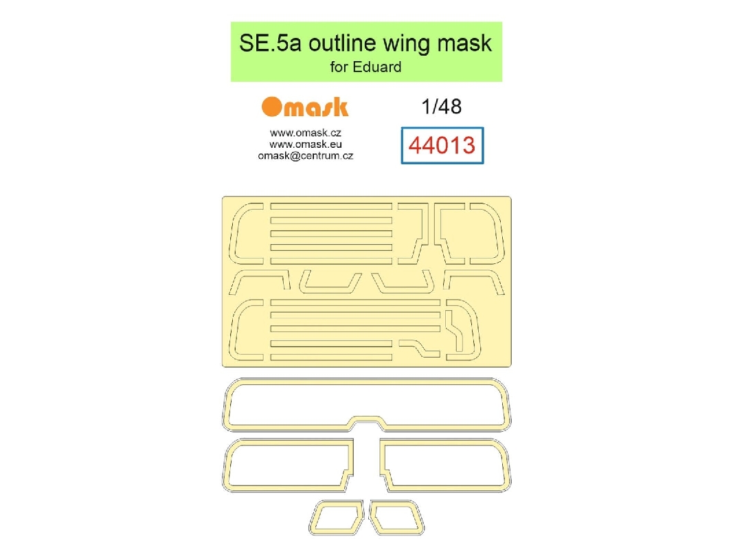 Royal Air Factory Se.5a - Outline Wing Masks (For Eduard Kits) - image 1