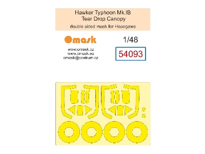 Hawker Typhoon Mk. I Tear Drop - Double Sided Mask Set (For Hasegawa And Hobby 2000 Kits) - image 1