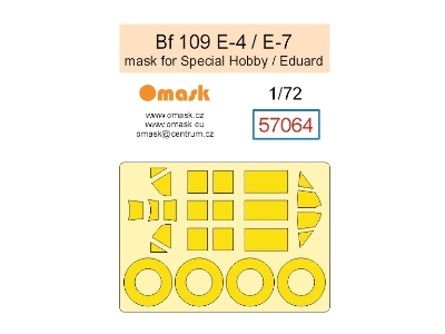 Messerschmitt Bf-109 E-4 / E-7 - Mask Set (For Special Hobby And Eduard Kits) - image 1
