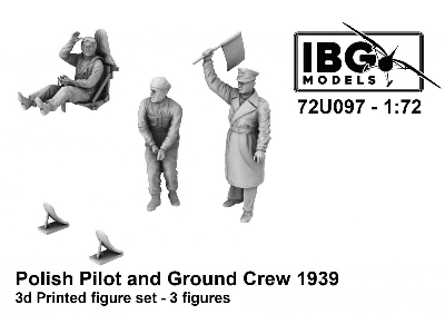 Polish Pilot And Ground Crew 1939 (3 Figures / 3d-printed) - image 1