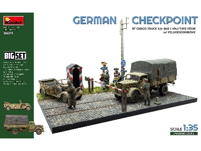 German Checkpoint - 3t Cargo Truck 3,6-36s & Kfz.1 Type 170vk With Feldgendarmerie (Big Set) - image 1