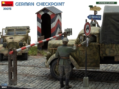 German Checkpoint - 3t Cargo Truck 3,6-36s & Kfz.1 Type 170vk With Feldgendarmerie (Big Set) - image 4