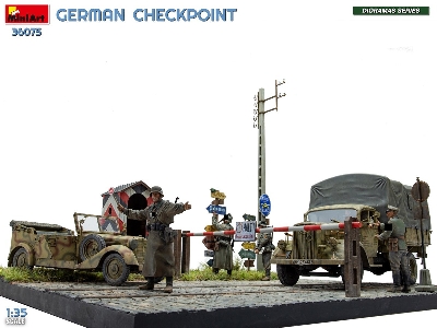 German Checkpoint - 3t Cargo Truck 3,6-36s & Kfz.1 Type 170vk With Feldgendarmerie (Big Set) - image 7