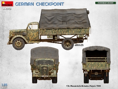 German Checkpoint - 3t Cargo Truck 3,6-36s & Kfz.1 Type 170vk With Feldgendarmerie (Big Set) - image 56
