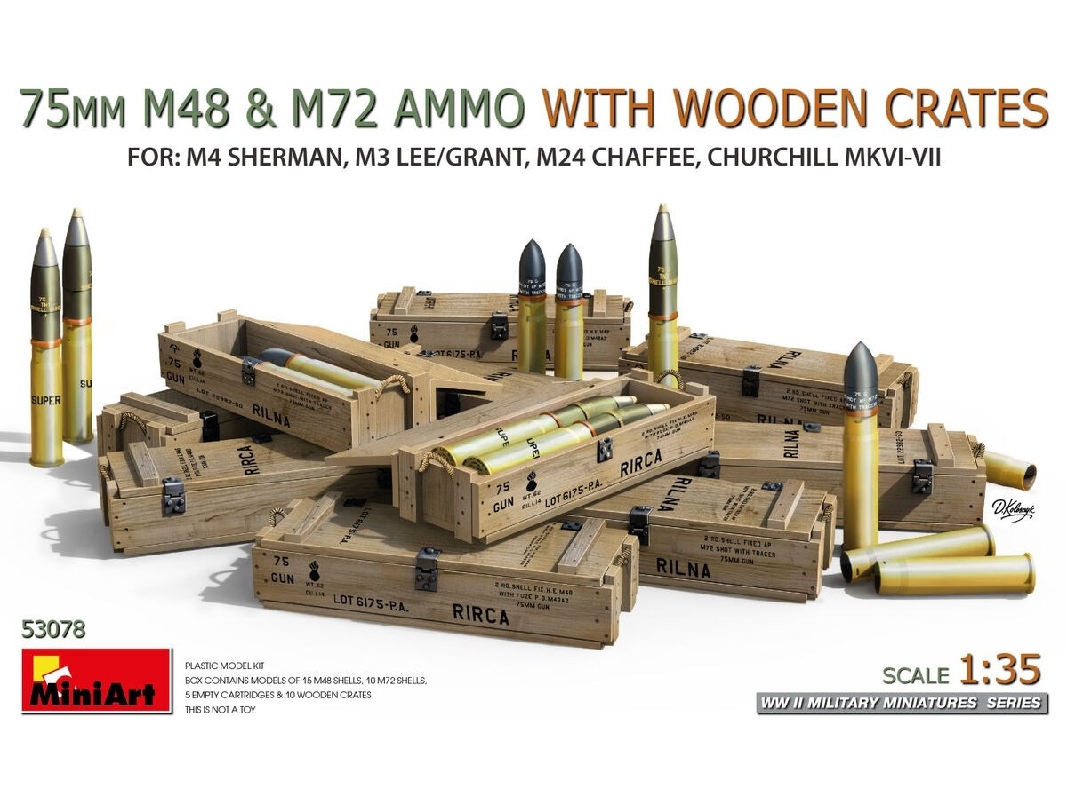 75 Mm M48 & M72 Ammo With Wooden Crates - image 1