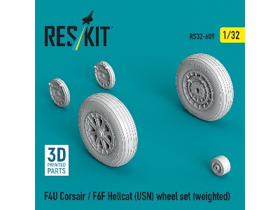 F4u Corsair / F6f Hellcat (Us Navy) - Weighted Wheel Set (3d-printed) - image 1