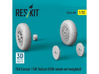 F4u Corsair / F6f Hellcat (Us Navy) - Weighted Wheel Set (3d-printed) - image 2