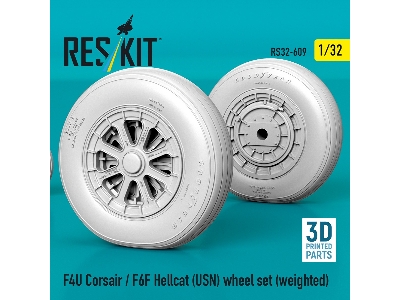 F4u Corsair / F6f Hellcat (Us Navy) - Weighted Wheel Set (3d-printed) - image 3