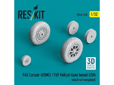 F4u Corsair (Usmc) / F6f Hellcat (Land Based Us Navy) - Weighted Wheel Set (3d-printed) - image 2
