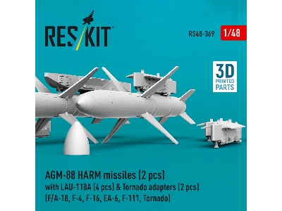 Agm-88 Harm Missiles (2 Pcs) With Lau-118a (4 Pcs) & Tornado Adapters (2 Pcs) (3d-printed) - image 4