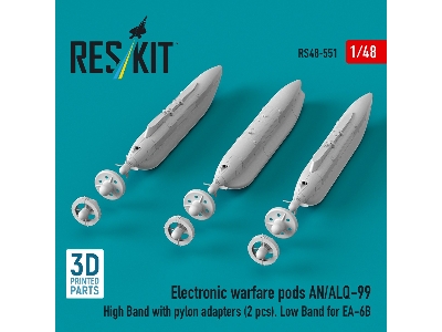 Ea-6 B Prowler - Electronic Warfare Pods An/Alq-99 High Band With Pylon Adapters (2 Pcs), Low Band (3d-printed) - image 2