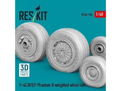 Mcdonnell Douglas F-4 C/D/E/F Phantom Ii - Weighted Wheel Set (3d-printed) - image 3