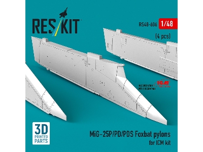 Mig-25 P / Pd / Pds Foxbat - 3d-printed Pylons (4 Pcs / For Icm Kits) - image 2