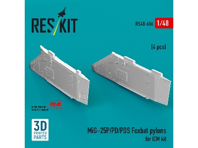 Mig-25 P / Pd / Pds Foxbat - 3d-printed Pylons (4 Pcs / For Icm Kits) - image 3