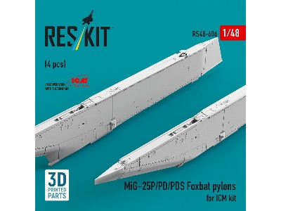 Mig-25 P / Pd / Pds Foxbat - 3d-printed Pylons (4 Pcs / For Icm Kits) - image 4