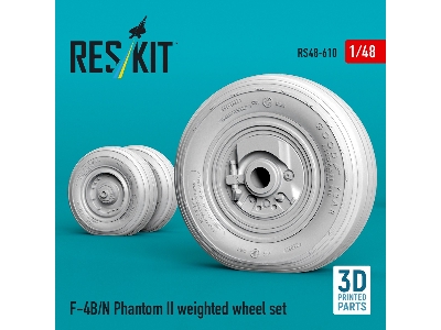 Mcdonnell Douglas F-4 B/N Phantom Ii - Weighted Wheel Set (3d-printed) - image 3