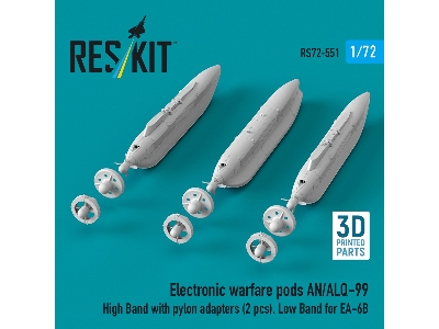 Ea-6 B Prowler - Electronic Warfare Pods An/Alq-99 High Band With Pylon Adapters (2 Pcs), Low Band (3d-printed) - image 2