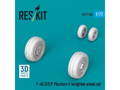 Mcdonnell Douglas F-4 C/D/E/F Phantom Ii - Weighted Wheel Set (3d-printed) - image 2