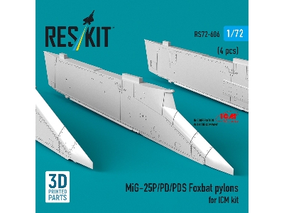 Mig-25 P / Pd / Pds Foxbat - 3d-printed Pylons (4 Pcs / For Icm Kits) - image 2