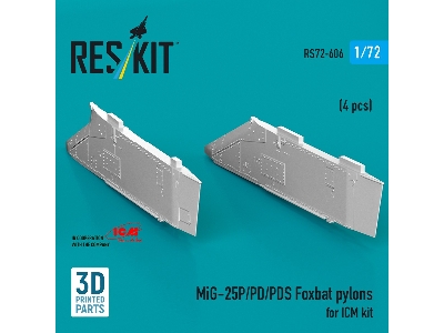 Mig-25 P / Pd / Pds Foxbat - 3d-printed Pylons (4 Pcs / For Icm Kits) - image 3
