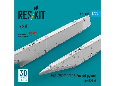 Mig-25 P / Pd / Pds Foxbat - 3d-printed Pylons (4 Pcs / For Icm Kits) - image 4