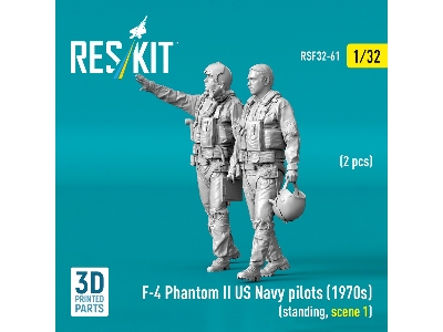 F-4 Phantom Ii Us Navy Pilots (1970s) - Standing Scene 1 (2 Figures / 3d-printed) - image 2