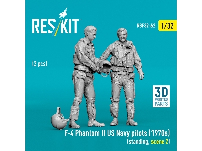 F-4 Phantom Ii Us Navy Pilots (1970s) - Standing Scene 2 (2 Figures / 3d-printed) - image 2
