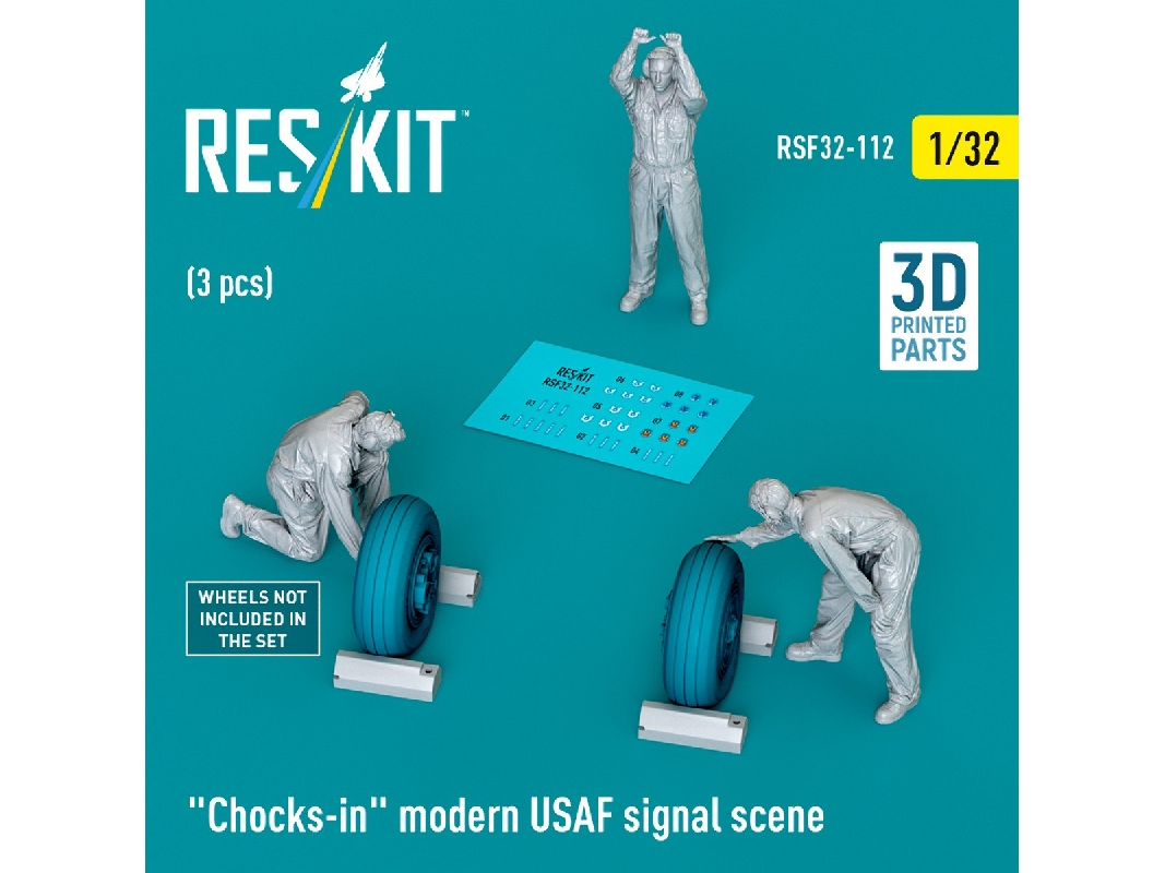 Chocks-in Modern Usaf Signal Scene (3 Figures / 3d-printed) - image 1
