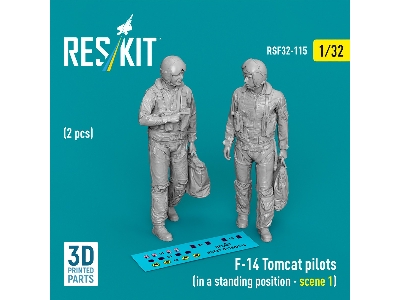 F-14 Tomcat Pilots In A Standing Position Scene 1 (2 Figures / 3d-printed) - image 1