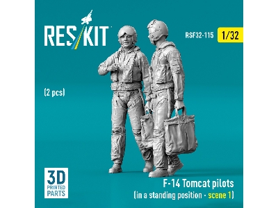 F-14 Tomcat Pilots In A Standing Position Scene 1 (2 Figures / 3d-printed) - image 2