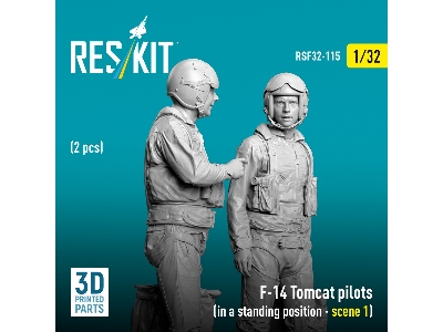 F-14 Tomcat Pilots In A Standing Position Scene 1 (2 Figures / 3d-printed) - image 3