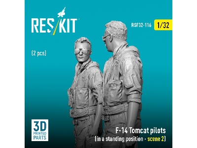 F-14 Tomcat Pilots In A Standing Position Scene 2 (2 Figures / 3d-printed) - image 2