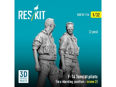 F-14 Tomcat Pilots In A Standing Position Scene 2 (2 Figures / 3d-printed) - image 3