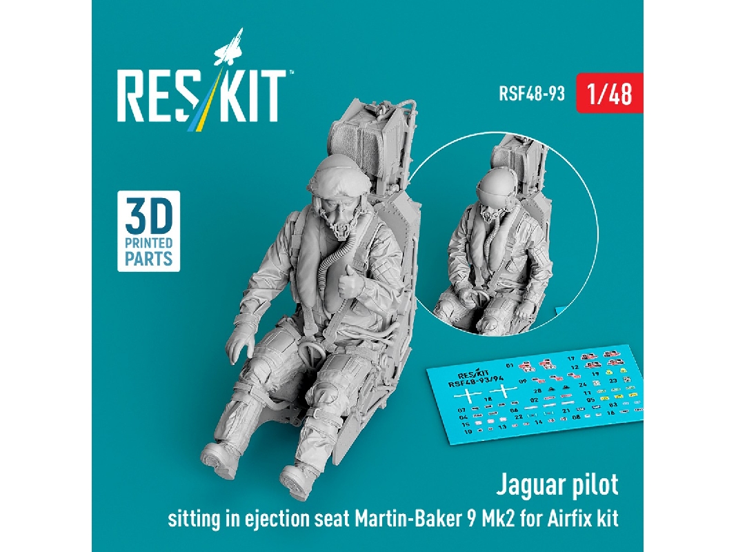 Jaguar Pilot Sitting In Ejection Seat Martin-baker 9 Mk2 (For Airfix Kits / 3d-printed) - image 1